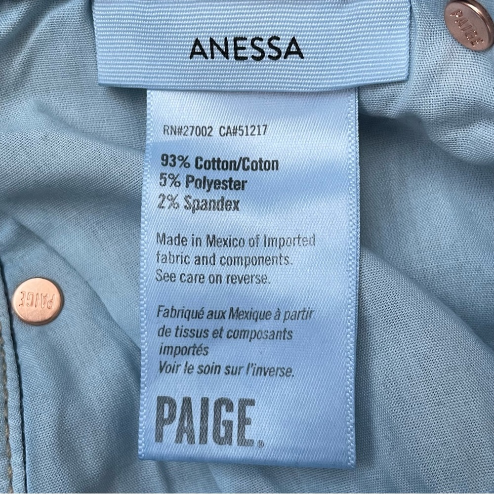PAIGE Anessa Wide Leg Jeans Foreign Film Blue 27 NWT - Picture 14 of 16